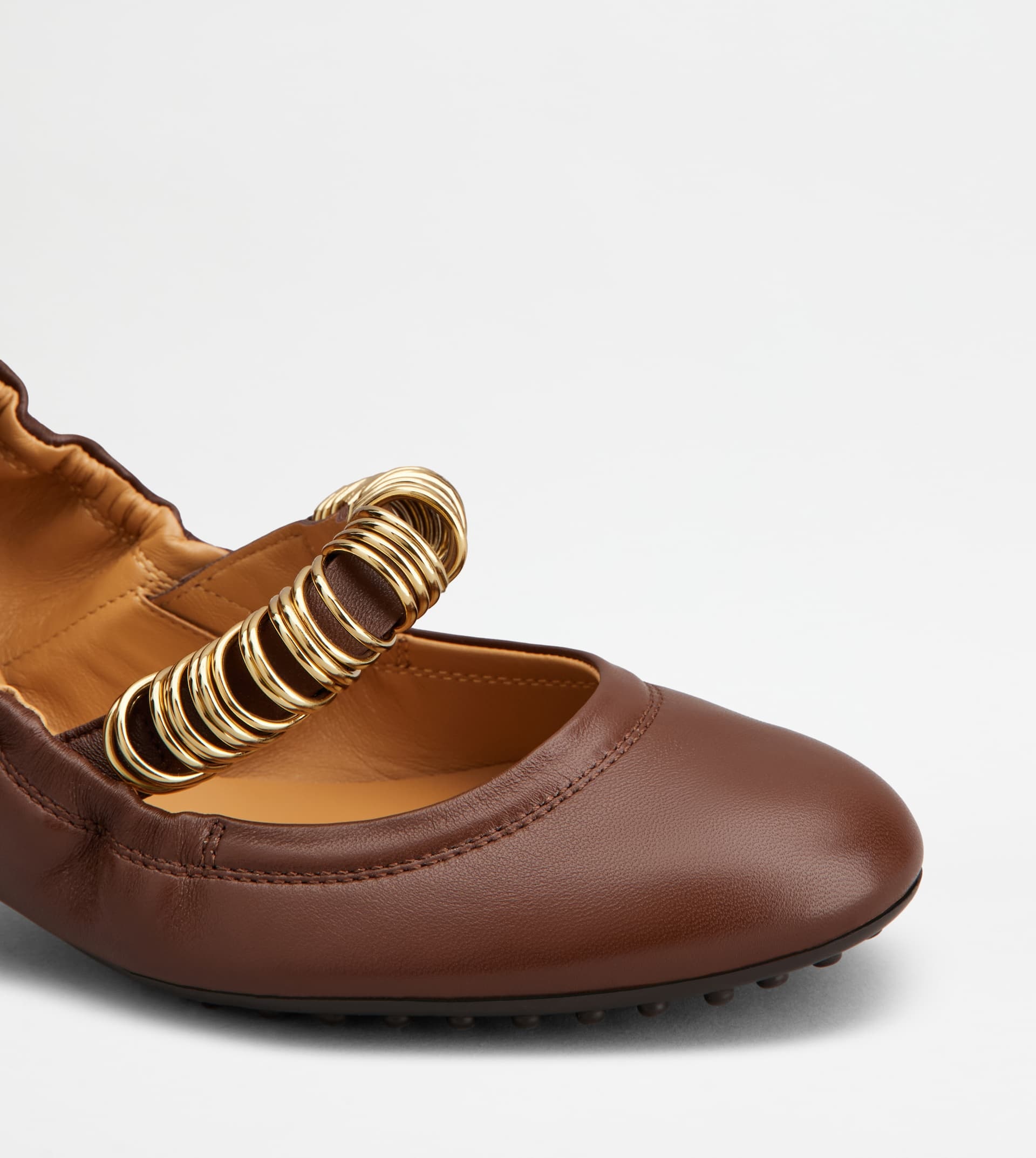 BALLERINAS IN LEATHER - BROWN - 5