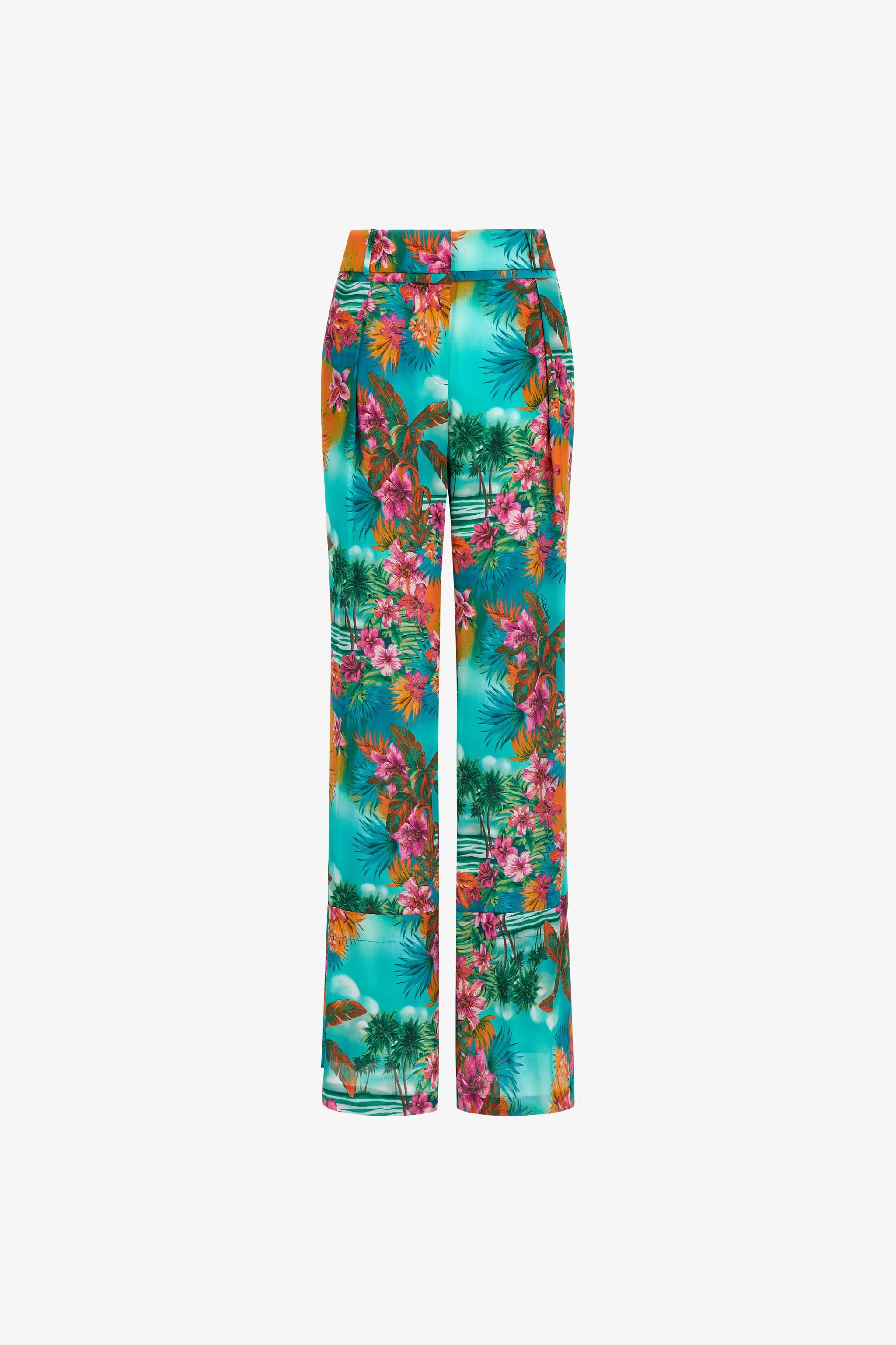 Hawaii print trousers - 1