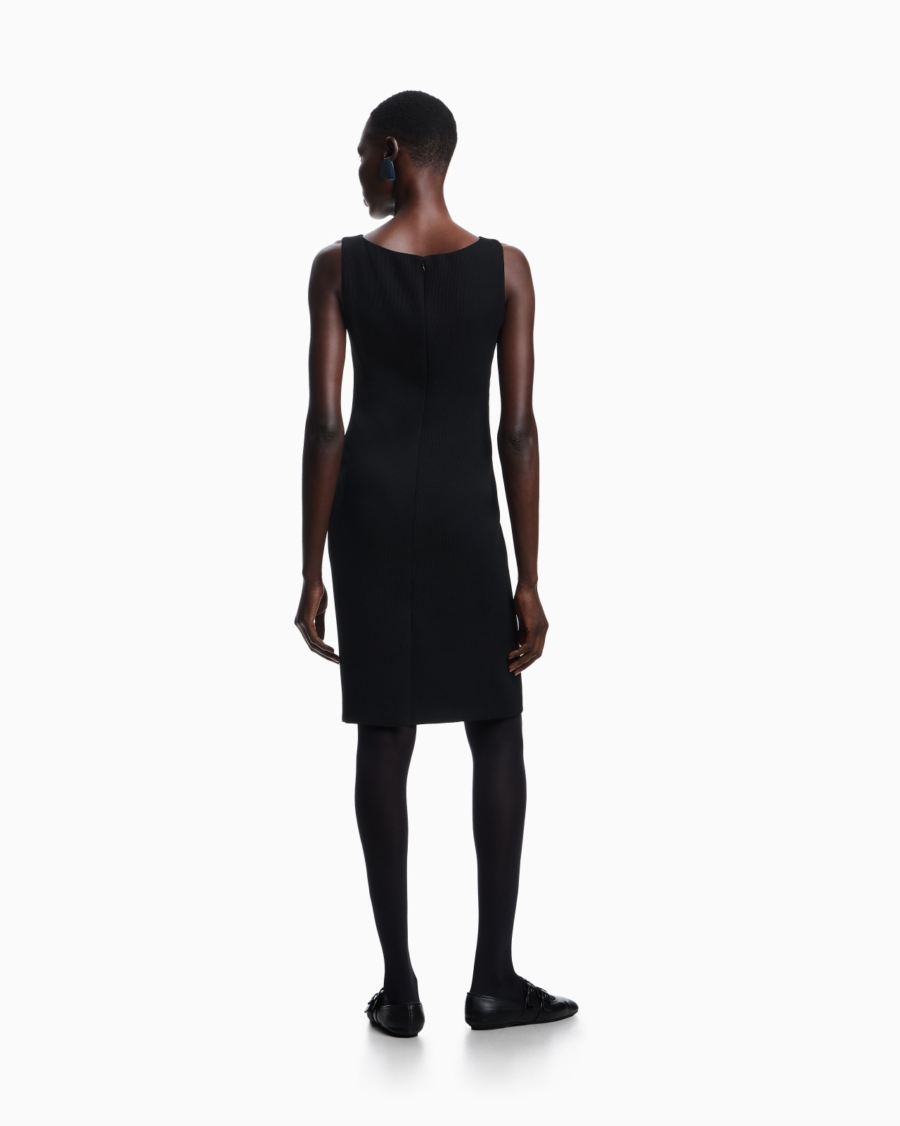 WAFFLE-WEAVE TECHNICAL FABRIC SHEATH DRESS - 3