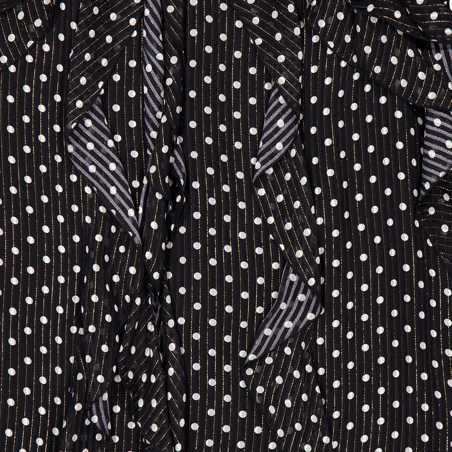 Burberry Silk Ruffled Polka Dot Dress - 7