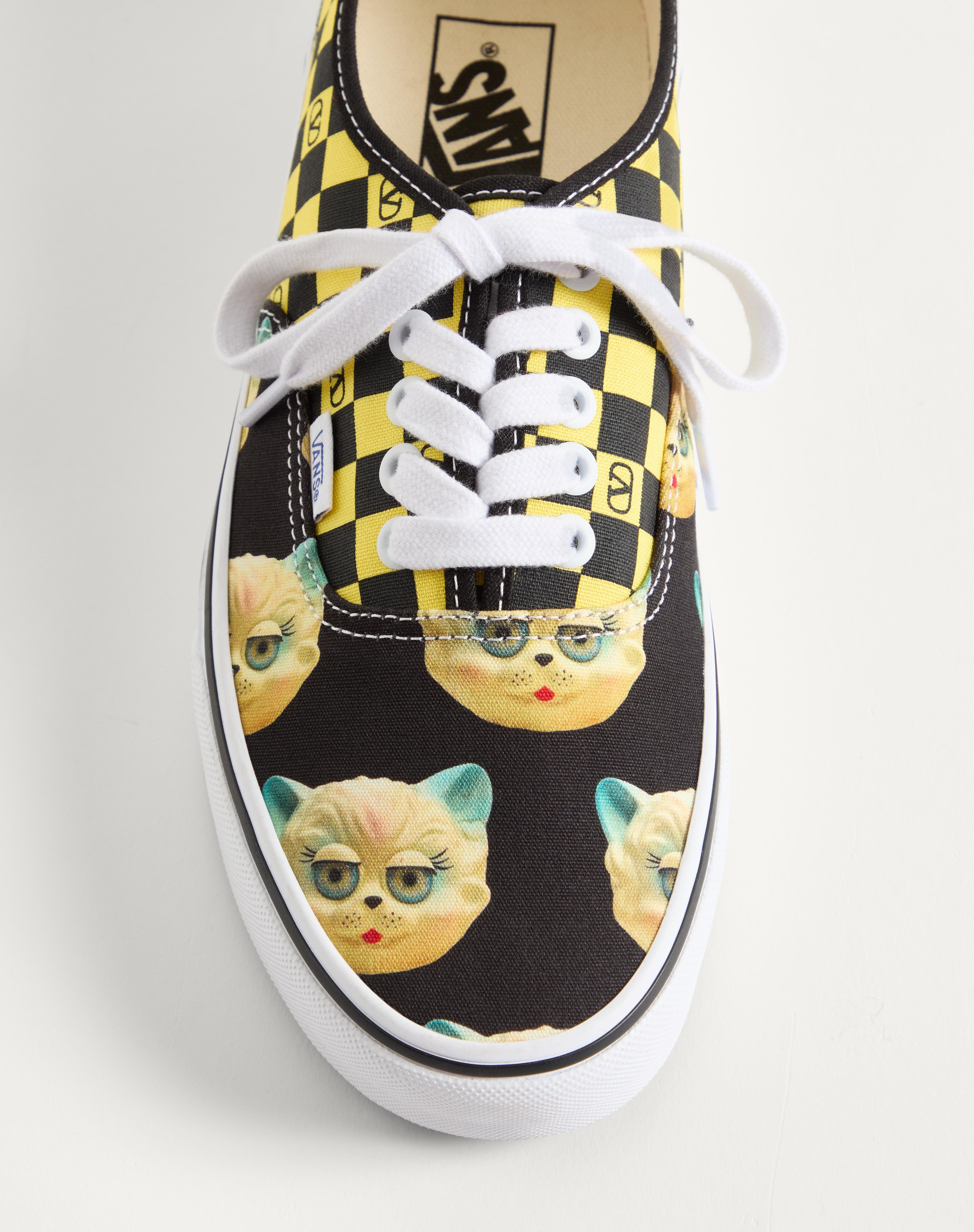 VALENTINO GARAVANI AND VANS LOW-TOP FABRIC TRAINER WITH VLOGO CHECKERBOARD PRINT AND LE CHAT DE LA M - 7