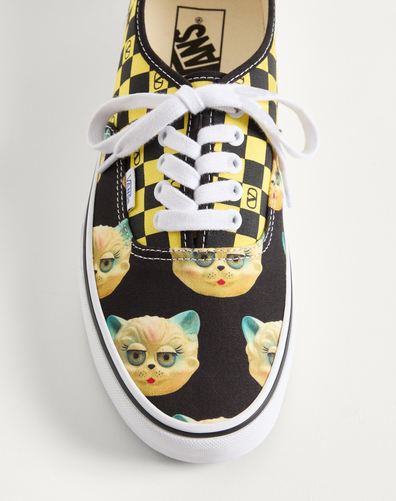 VALENTINO GARAVANI AND VANS LOW-TOP FABRIC TRAINER WITH VLOGO CHECKERBOARD PRINT AND LE CHAT DE LA M 7