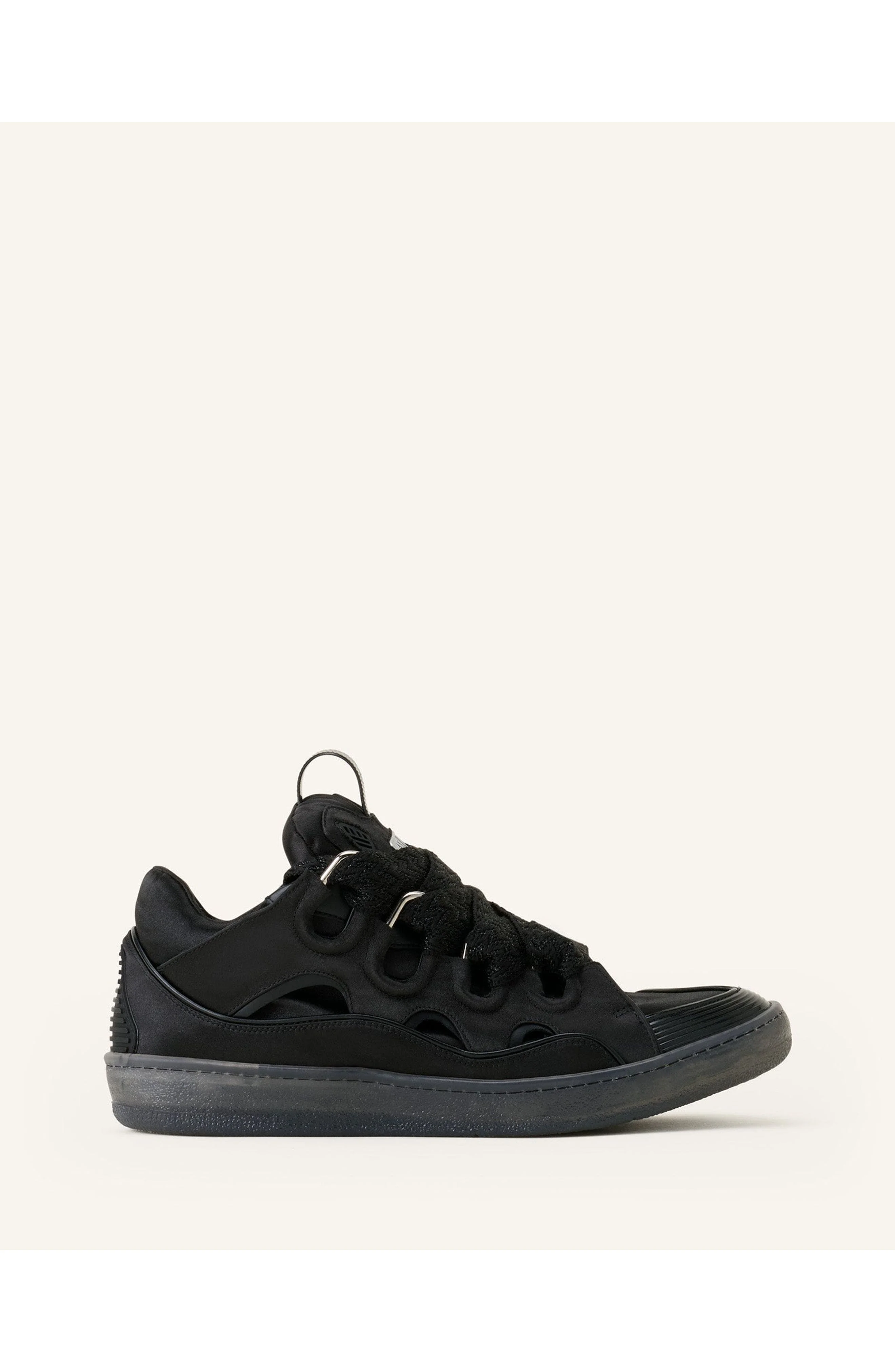 Lanvin Curb Sneakers In Satin in Black at Nordstrom - 1