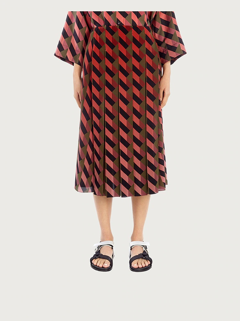 FERRAGAMO DÉGRADÉ SILK SKIRT outlook