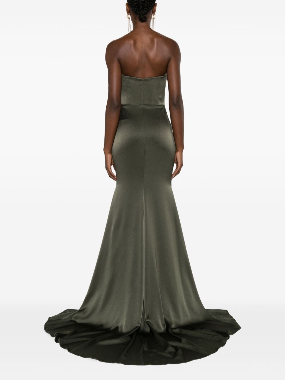 strapless floor-length gown - 4