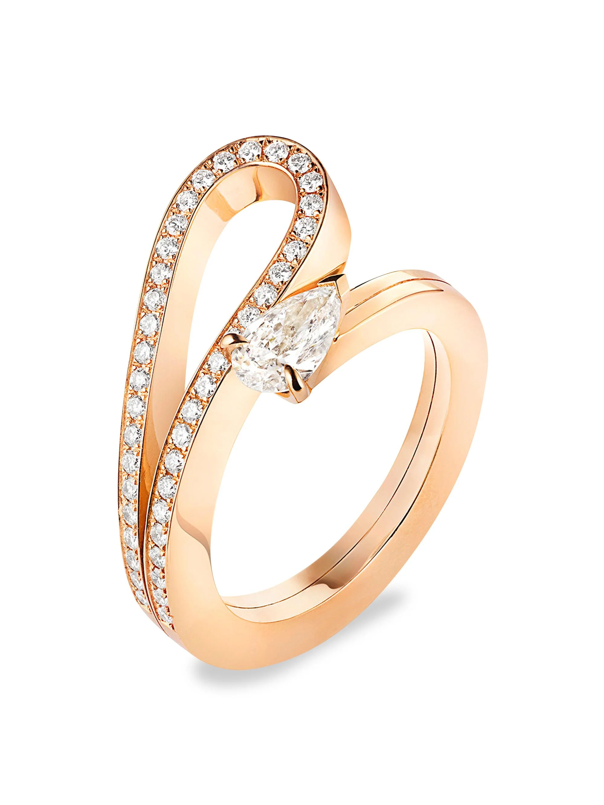 Women's Serti Inversé 18K Rose Gold & Diamond Ring - 1