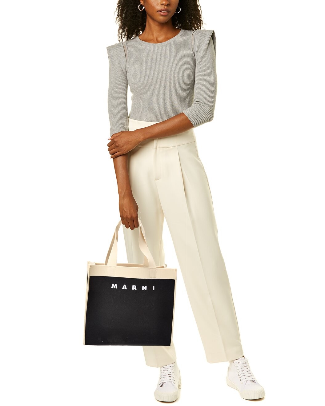 Marni Logo Jacquard Medium Canvas Tote - 4