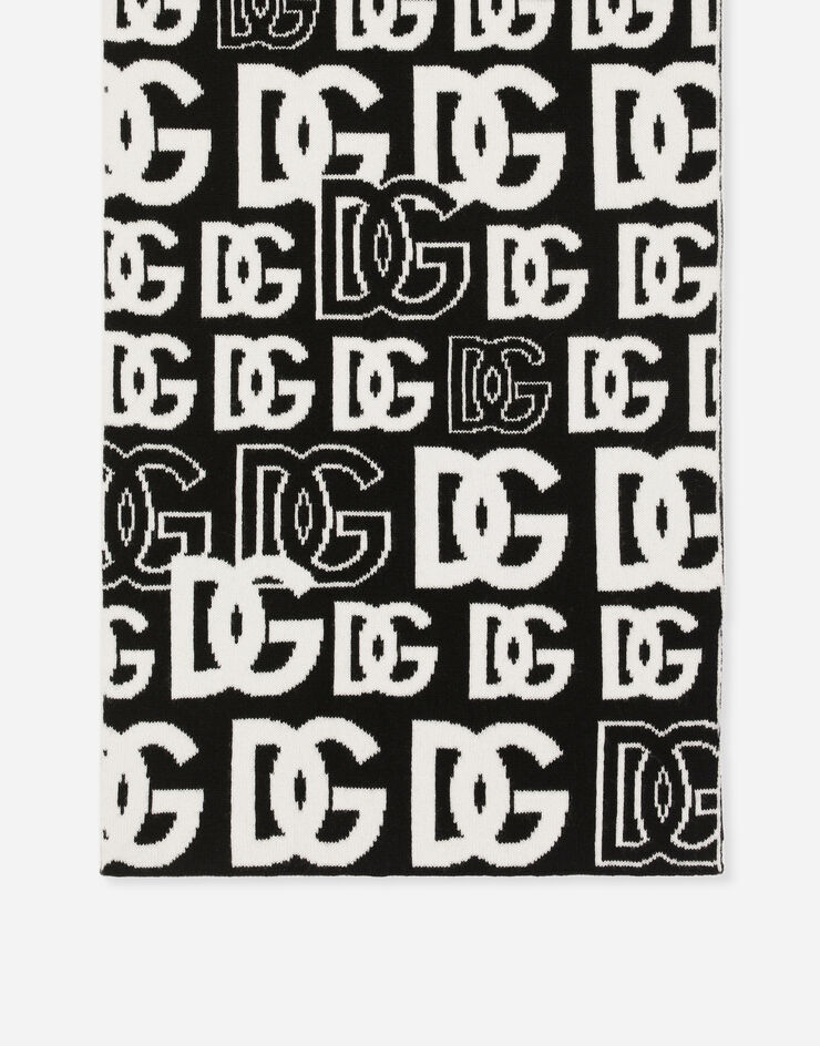 Cashmere scarf with all-over DG logo - 2