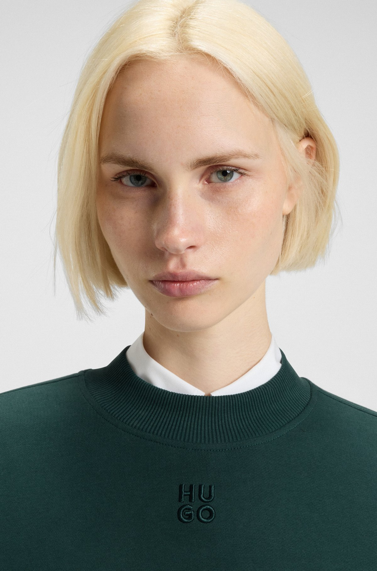 RELAXED-FIT COTTON-TERRY SWEATSHIRT WITH STACKED-LOGO EMBROIDERY - 5
