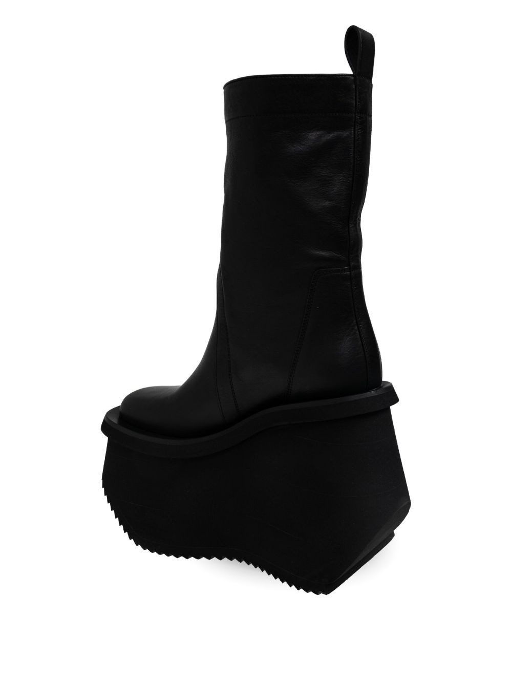 140mm platform leather boots - 4
