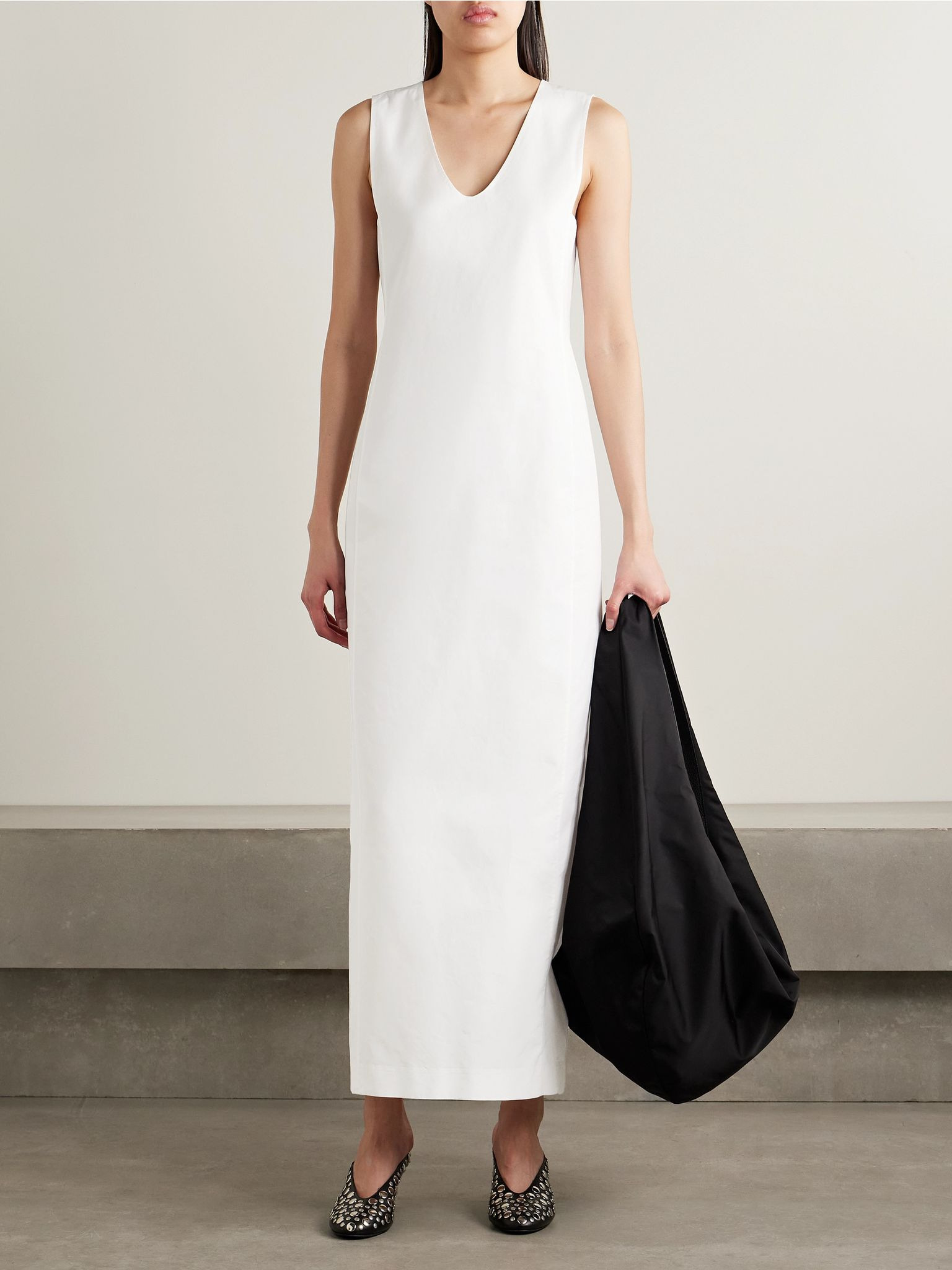 Avery cotton-poplin maxi dress White - 2