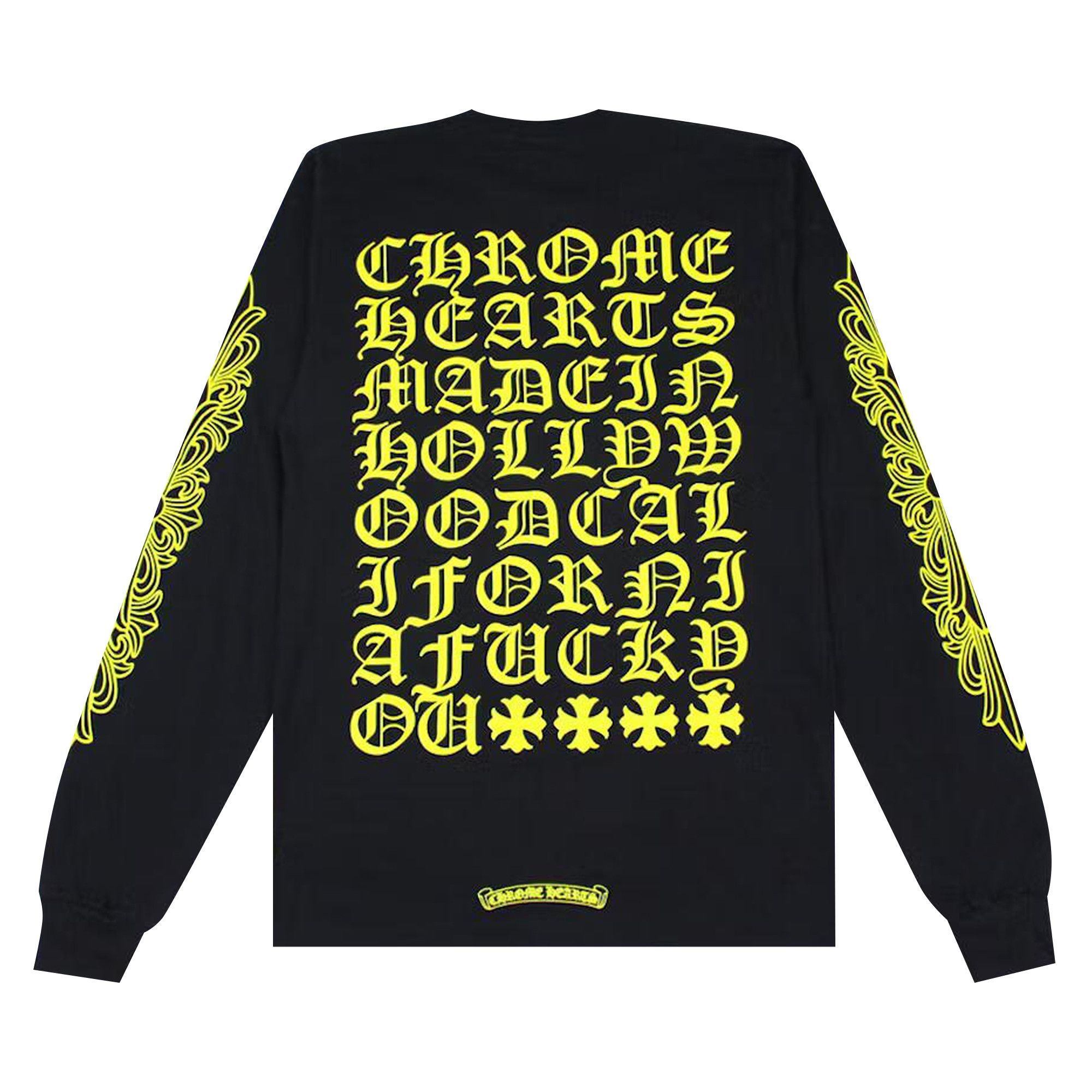 Chrome Hearts Made In Hollywood Pocket Long-Sleeve T-Shirt 'Black/Yellow' - 2