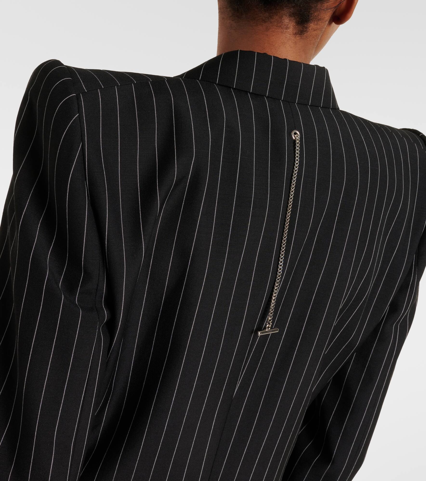 Pinstripe wool and mohair blazer - 6