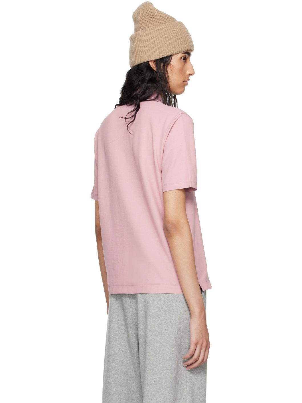 Pink Embroidered Polo - 3