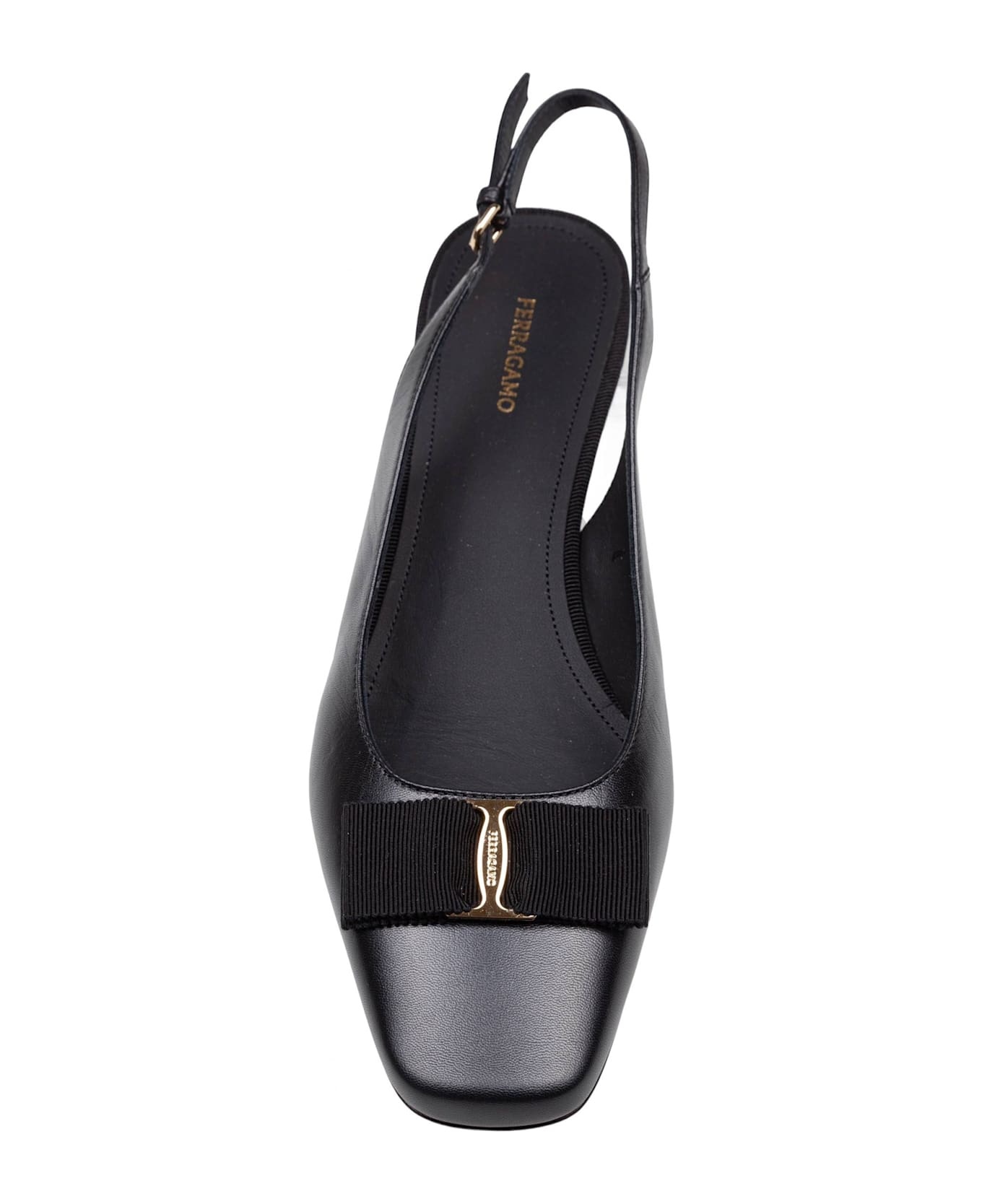 Slingback Rivalda In Black Leather - 3