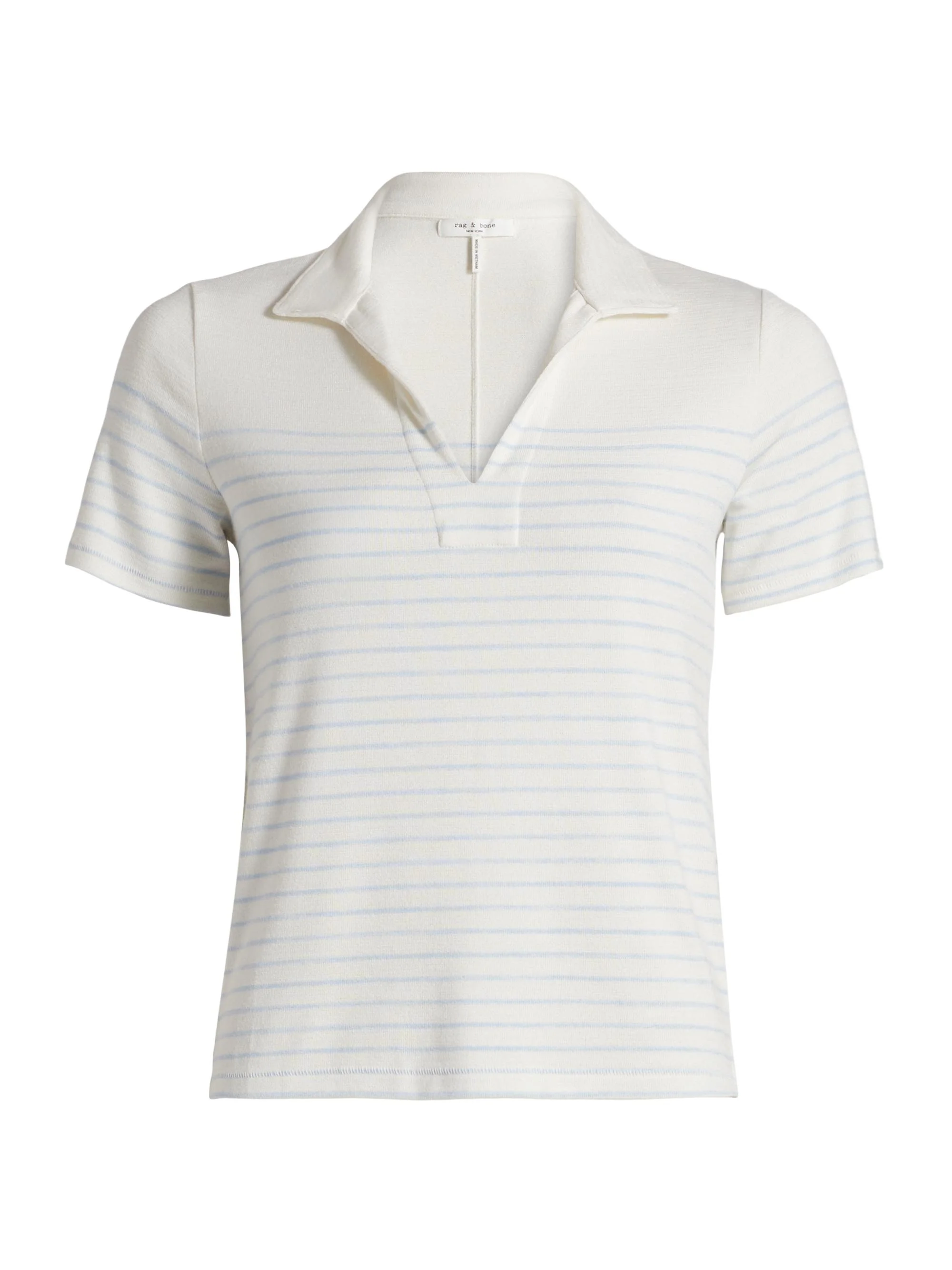 Women's The Knit Stripe Polo Shirt - Ivory Pale - 1