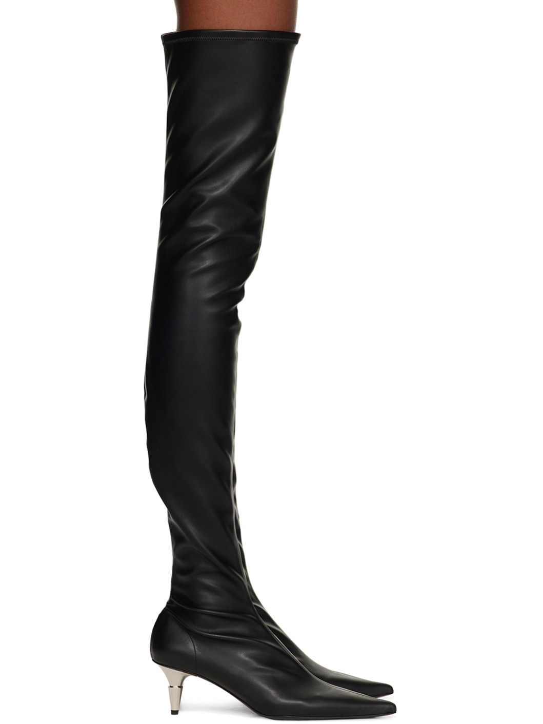 Black Spike Over-The-Knee Boots - 1