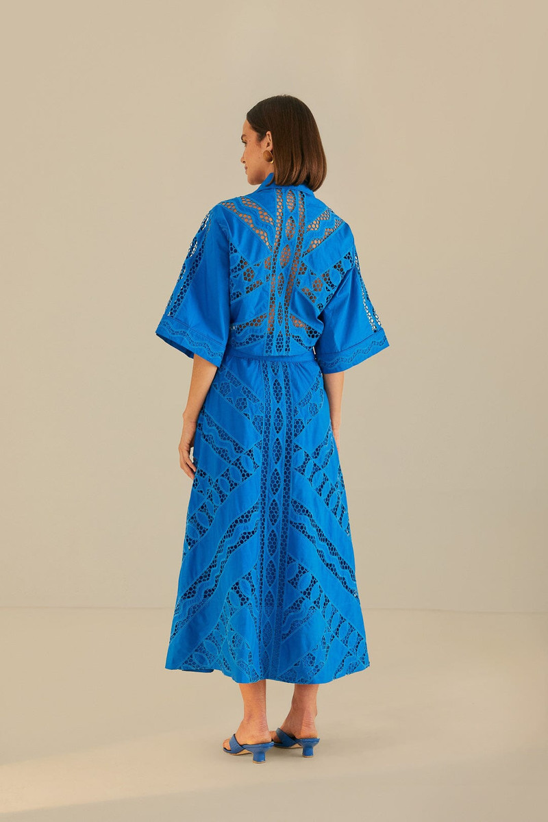 Blue Striped Richelieu Midi Skirt 5