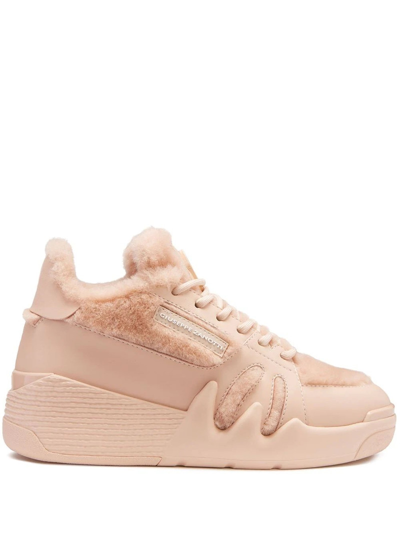 Talon shearling-lined mid-top trainers 1