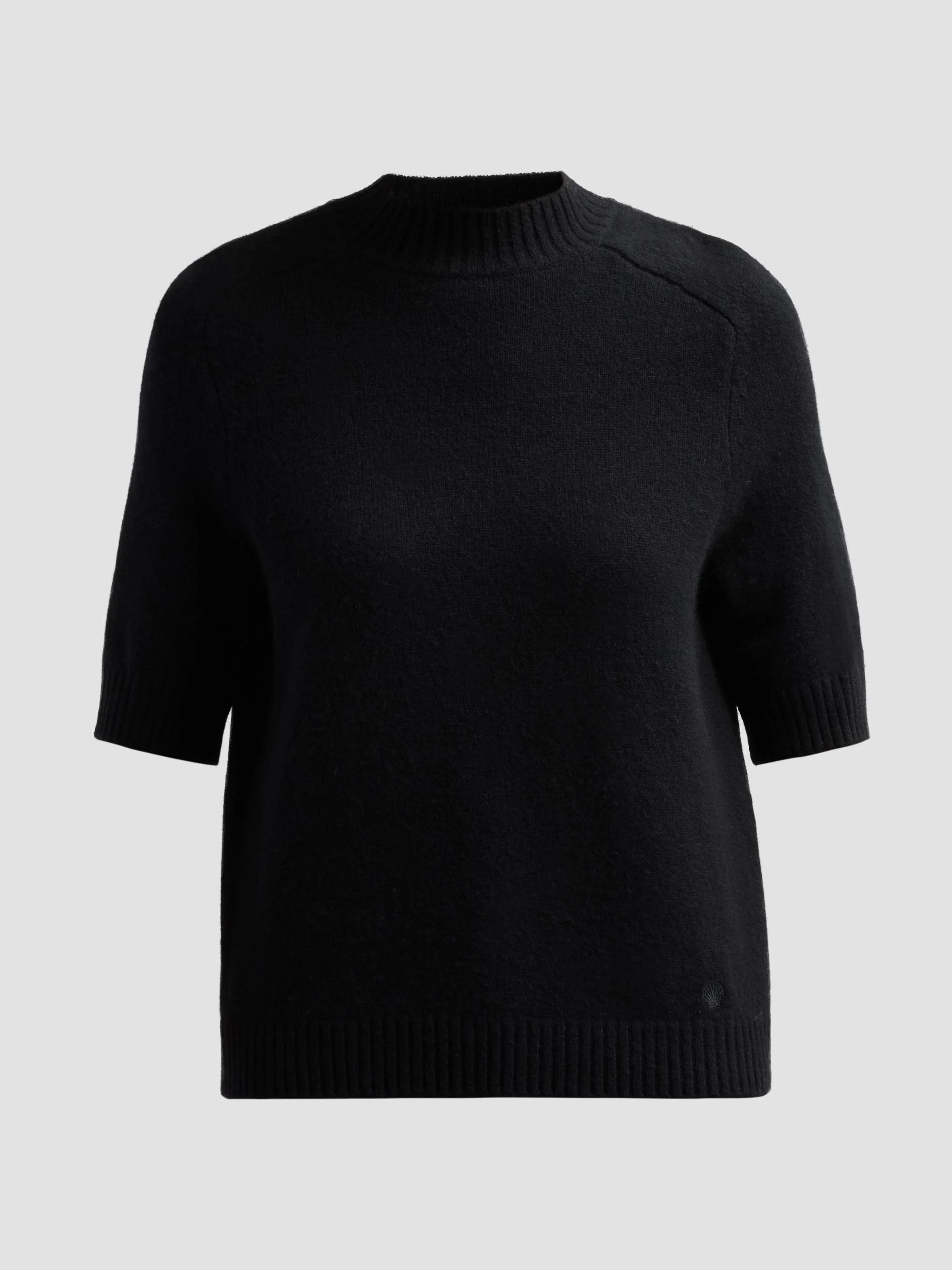Women's Ruth Cashmere Elbow-Sleeve Top - Black - 1