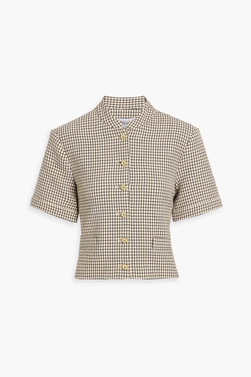 Grace cropped checked tweed top - 1