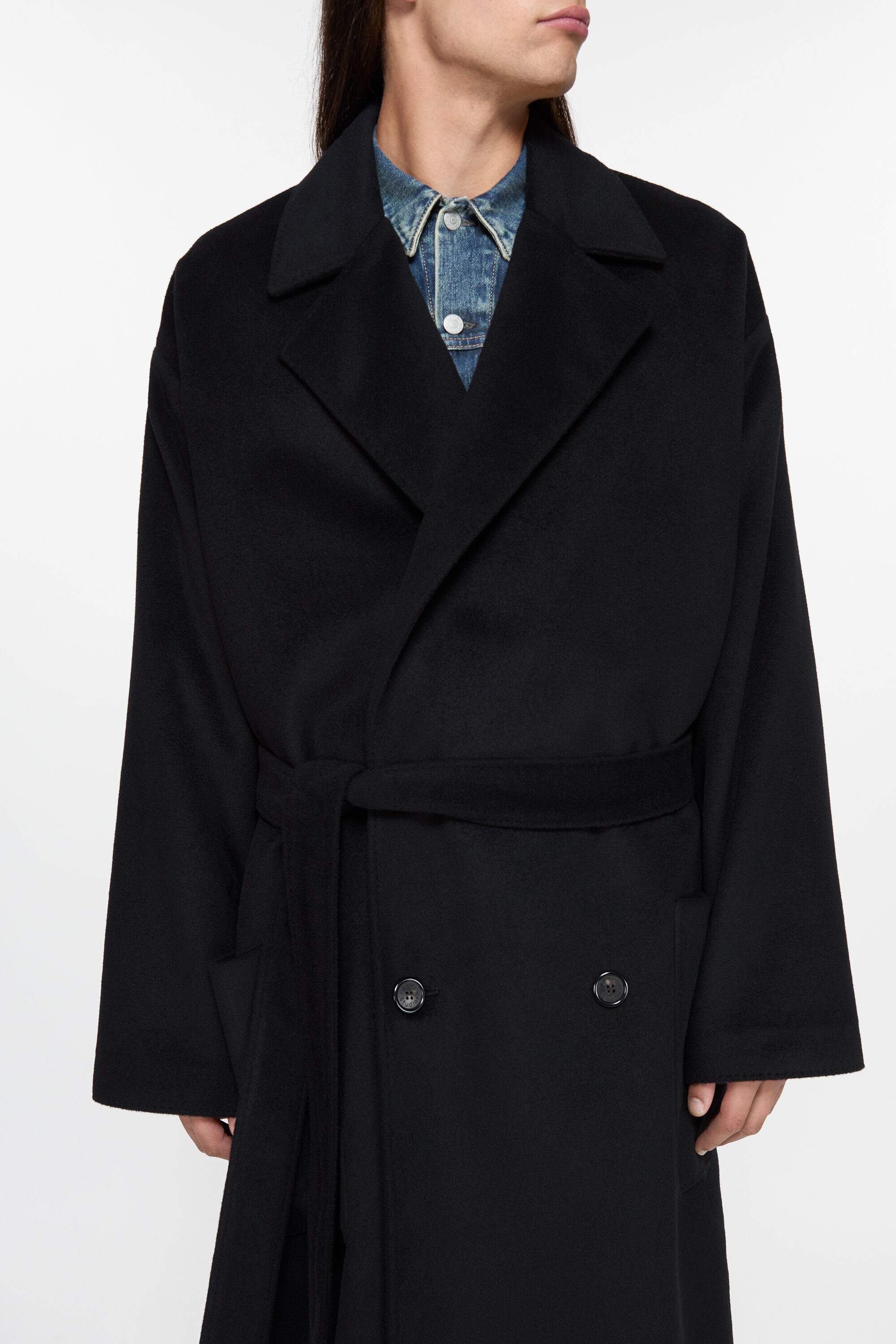 Double-breasted coat - Black - 6