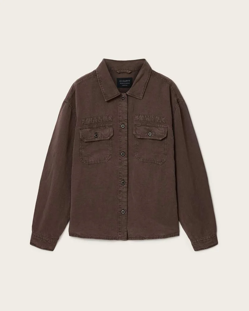 KORTEN LINEN BLEND RELAXED FIT SHACKET - 1