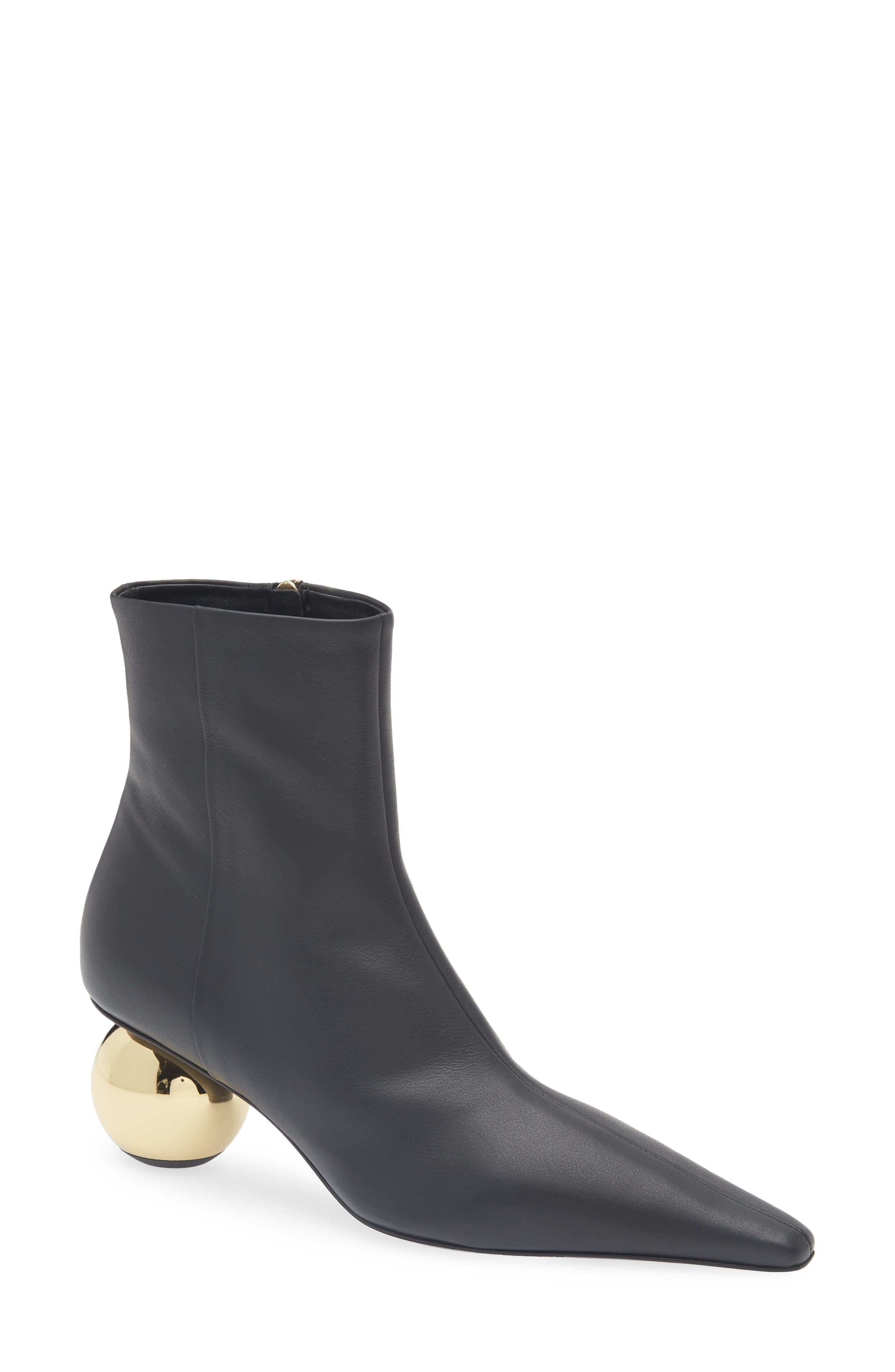 Marni Orb Pointed Toe Bootie in Black at Nordstrom - 1