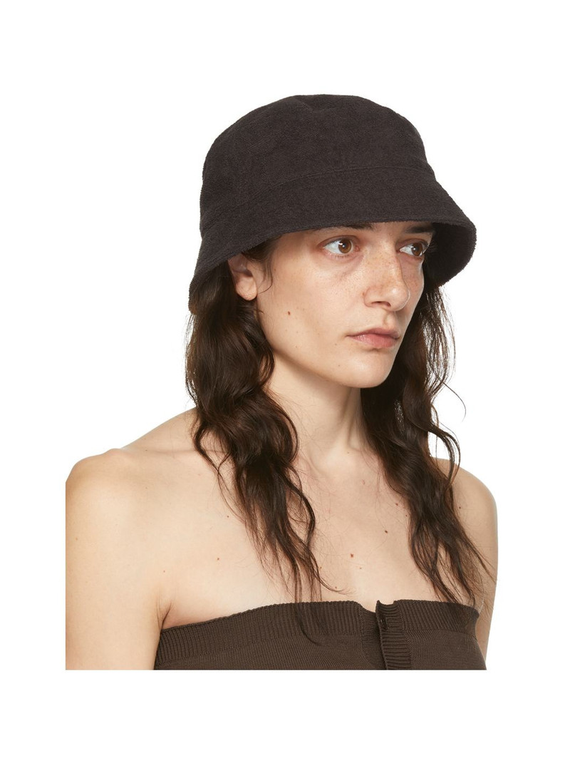 AURALEE Brown Organic Cotton Terrycloth Bucket Hat outlook