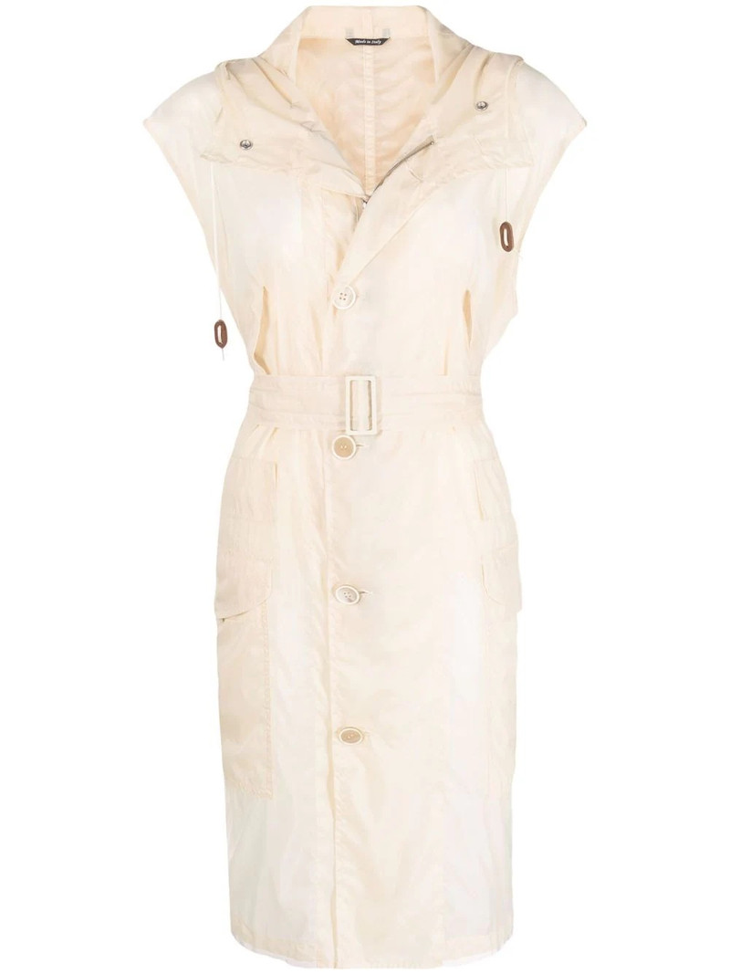 belted hooded trench coat 1