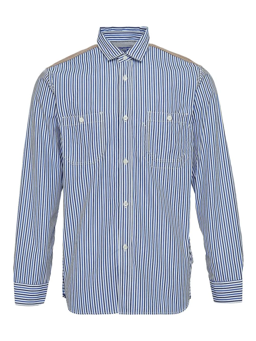 striped patch shirt - 1