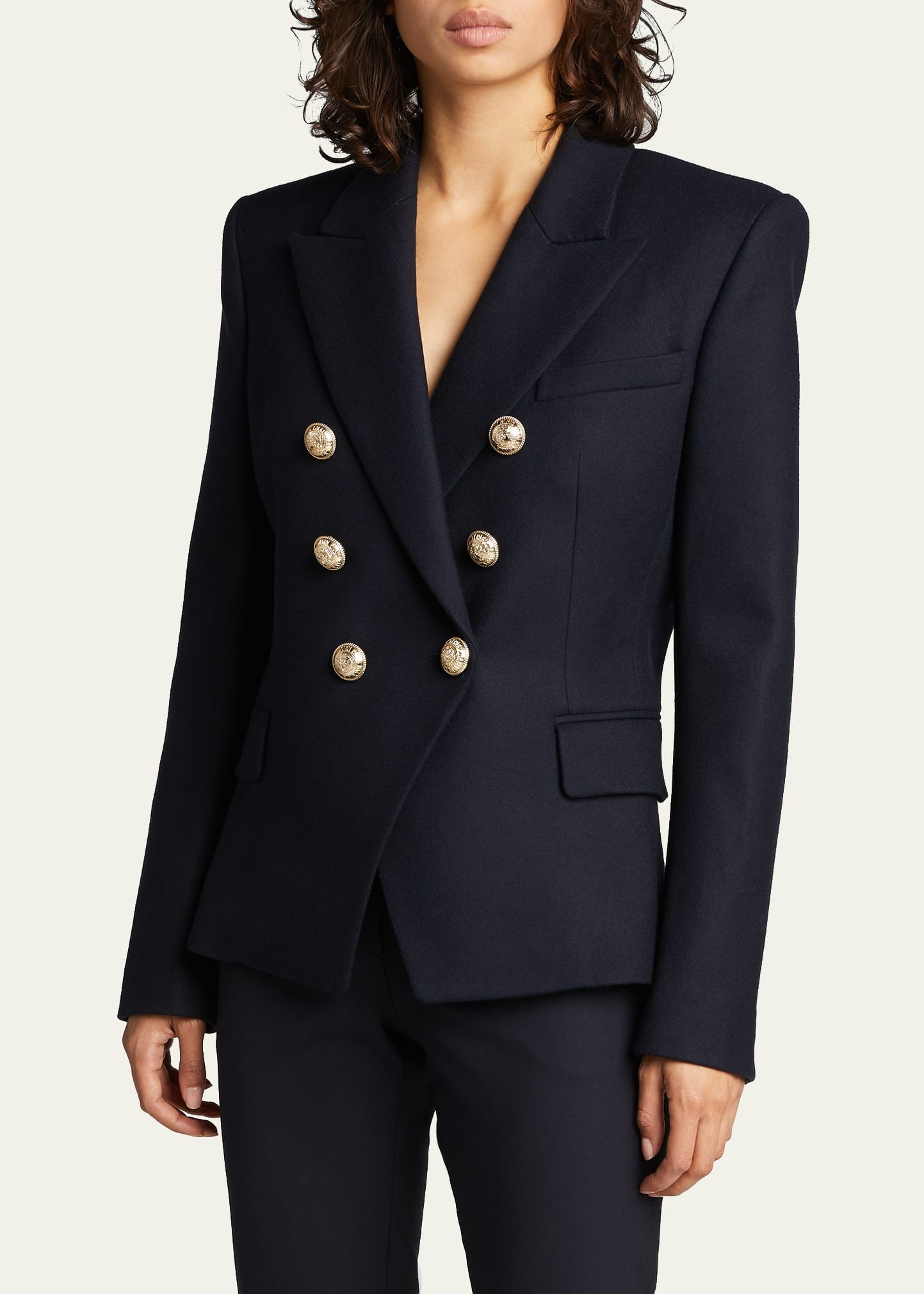 Wool Double-Breasted Classic Blazer - 4