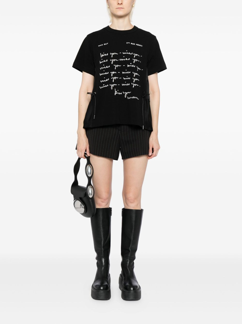 script-printed blouse - 2