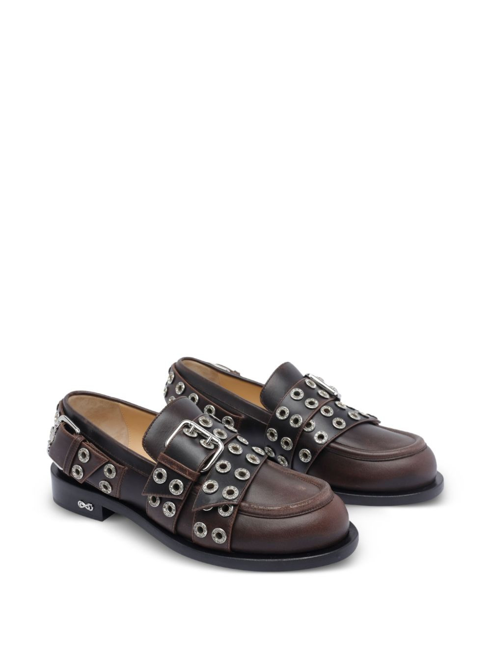 buckle-detail eyelet loafers - 2