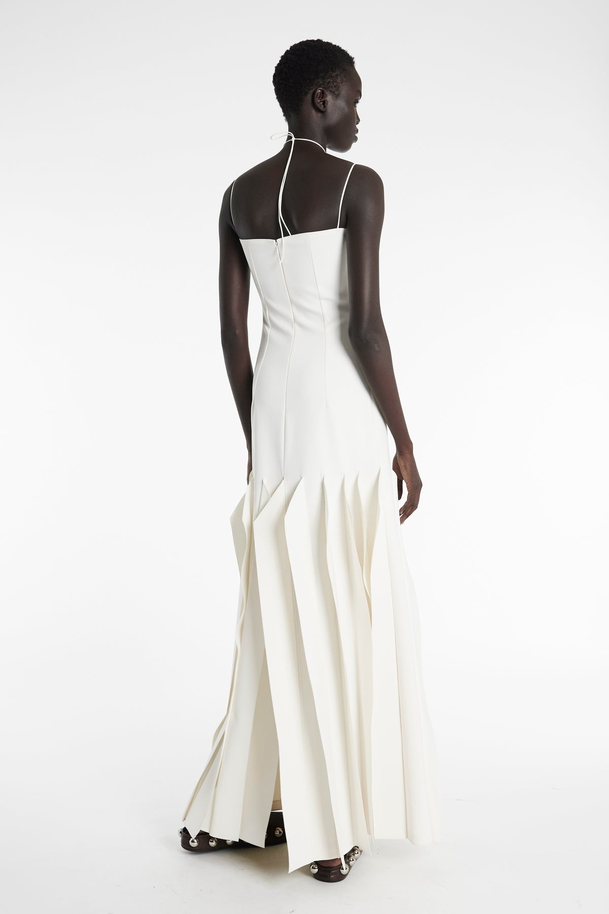FULL LENGTH LIP CHOKER DRESS IVORY - 3