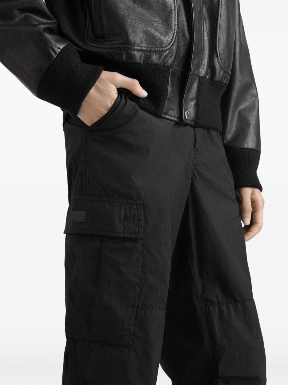 high-waisted cargo trousers - 5