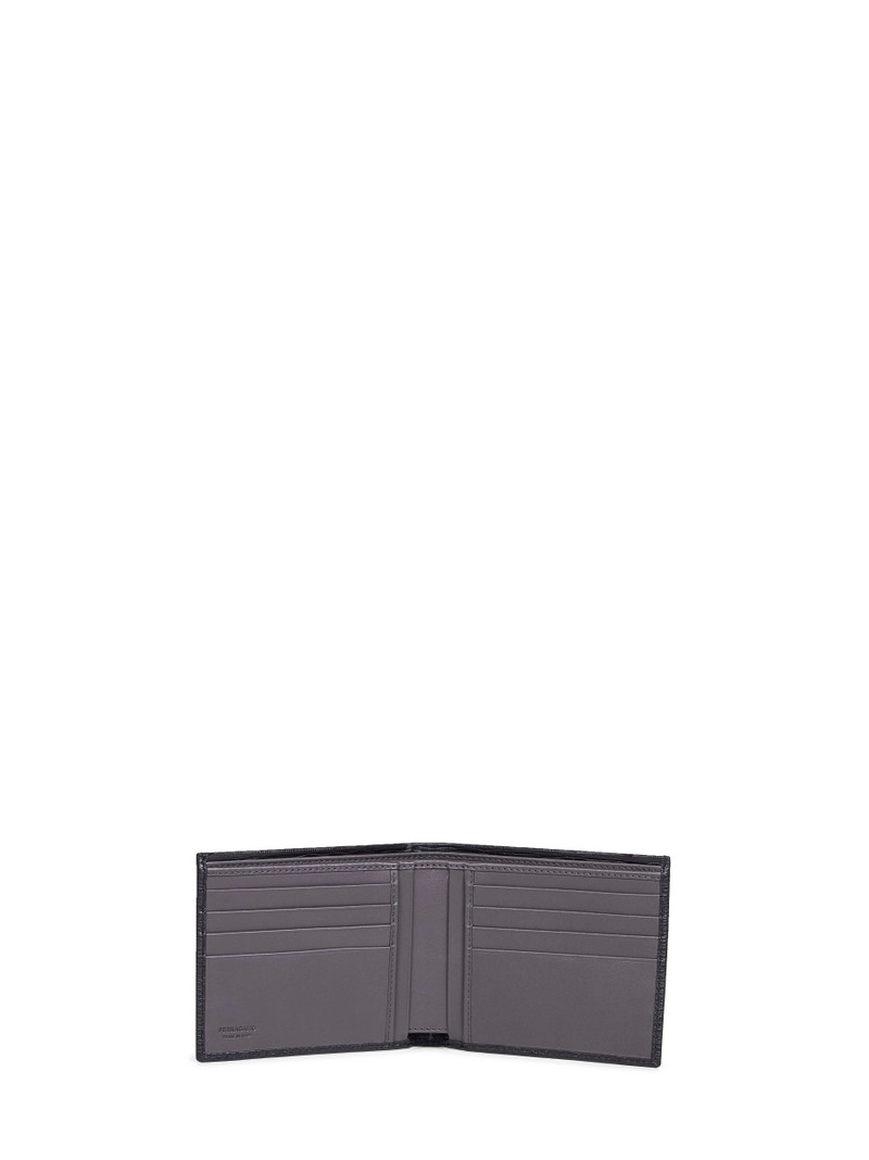 FERRAGAMO Black hammered calfskin Gancini wallet outlook