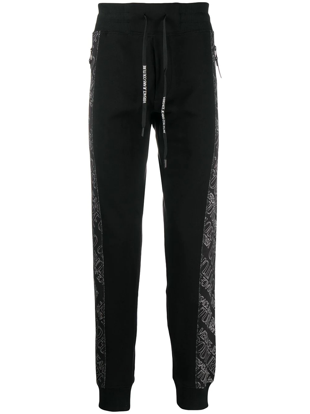 logo print panelled track trousers - 1