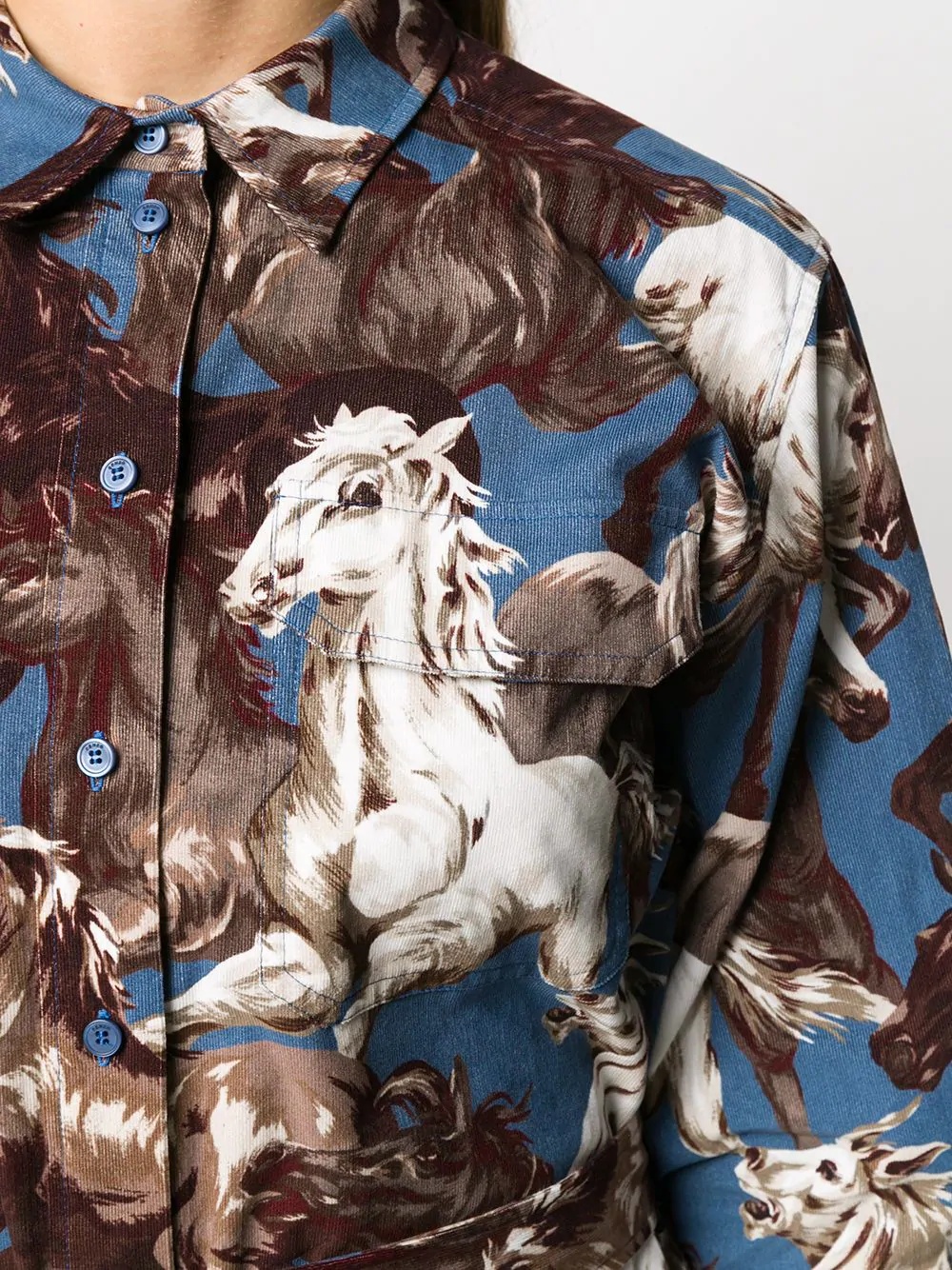 horse-print shirt dress - 5