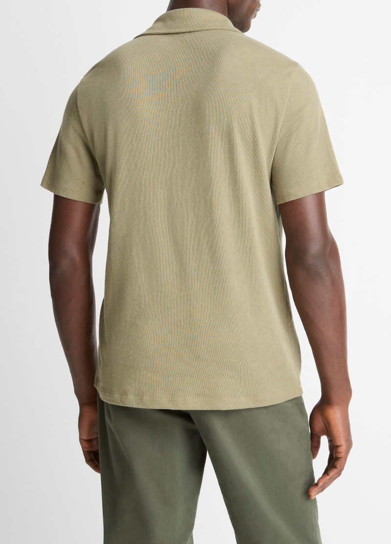 Vince Cotton Johnny-Collar Polo Shirt outlook