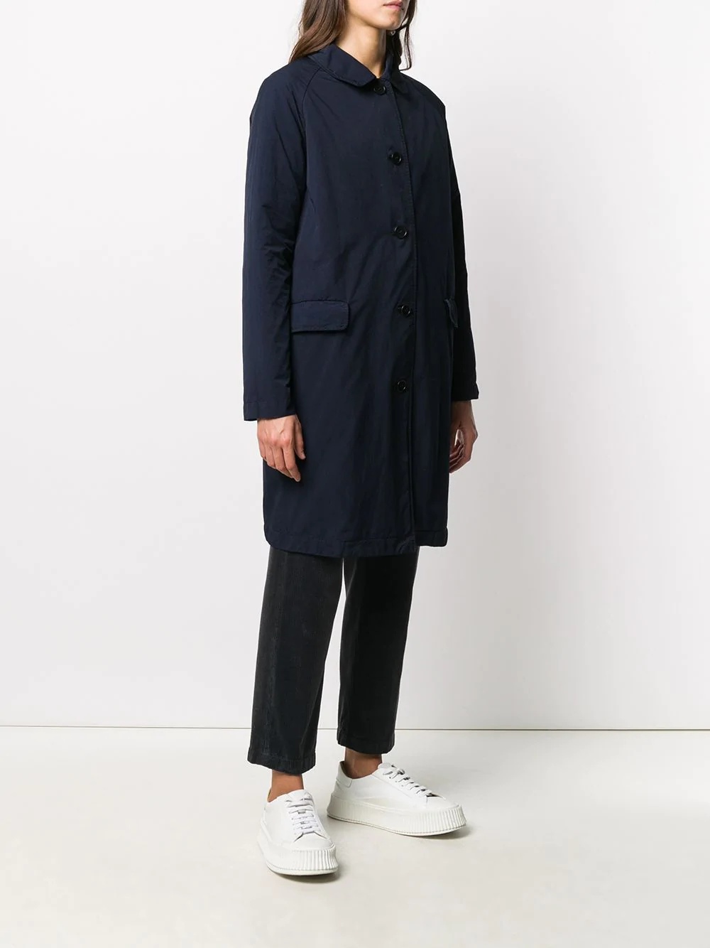 long sleeve buttoned up coat - 3