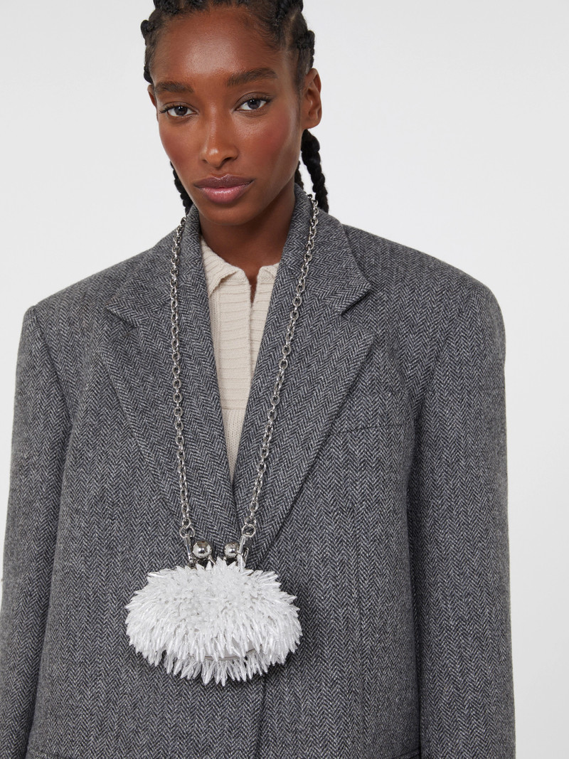 ALFIO Mini Pasticcino Bag in satin with rhinestones - OPTICAL WHITE 6