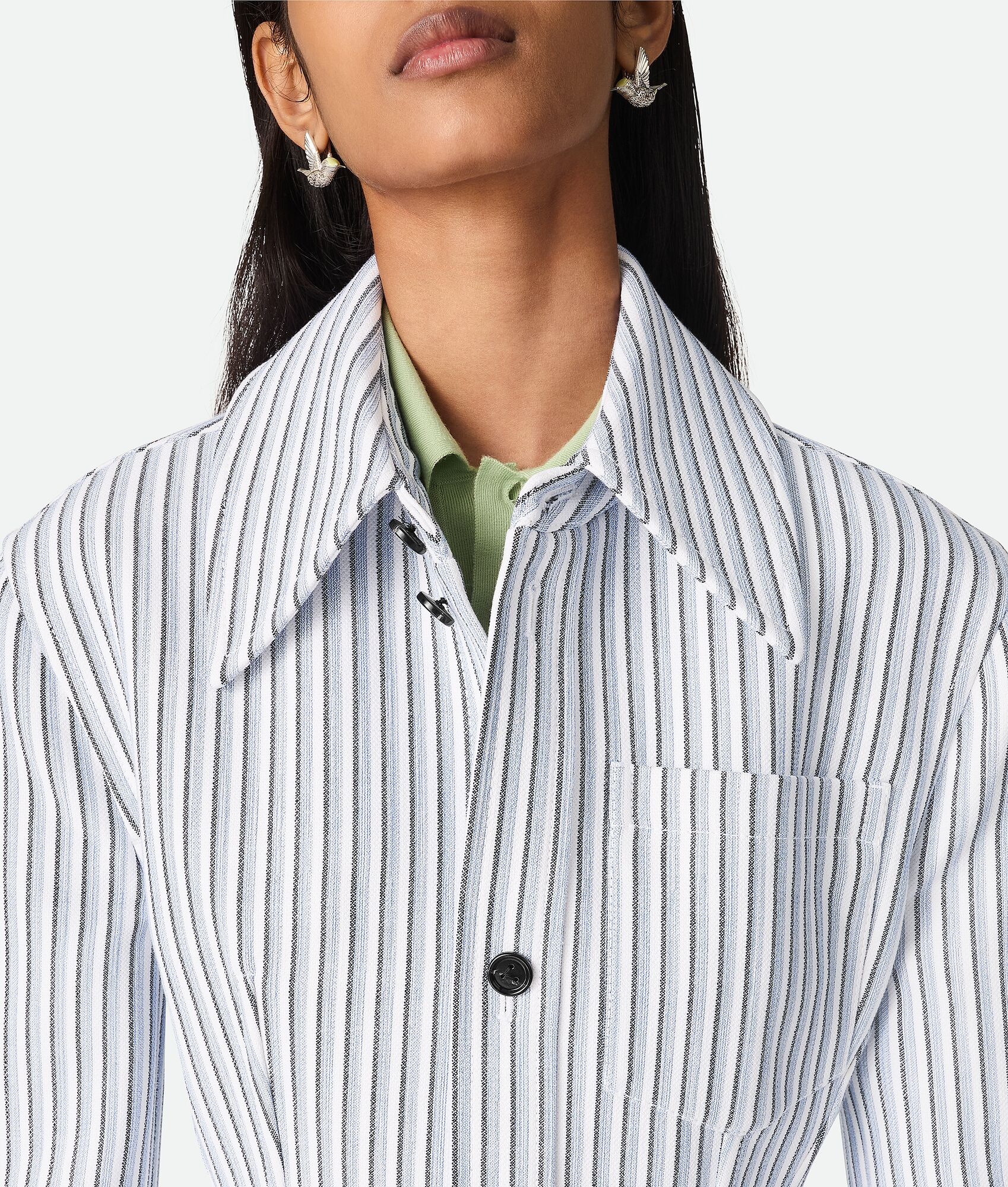 Structured Cotton Stripe Jacket - 5