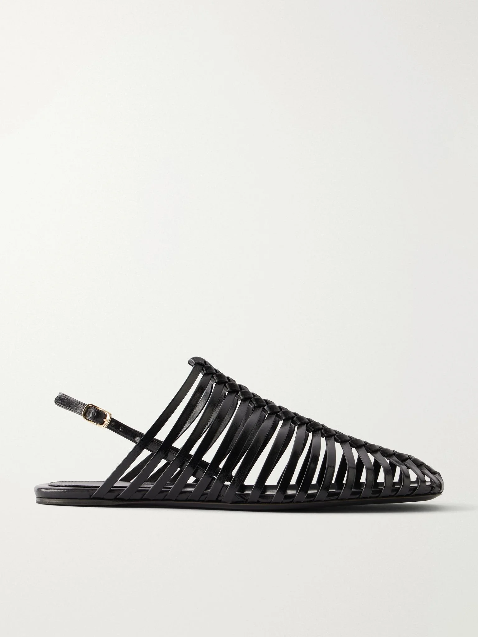 Leather braided ballet flats Black - 1