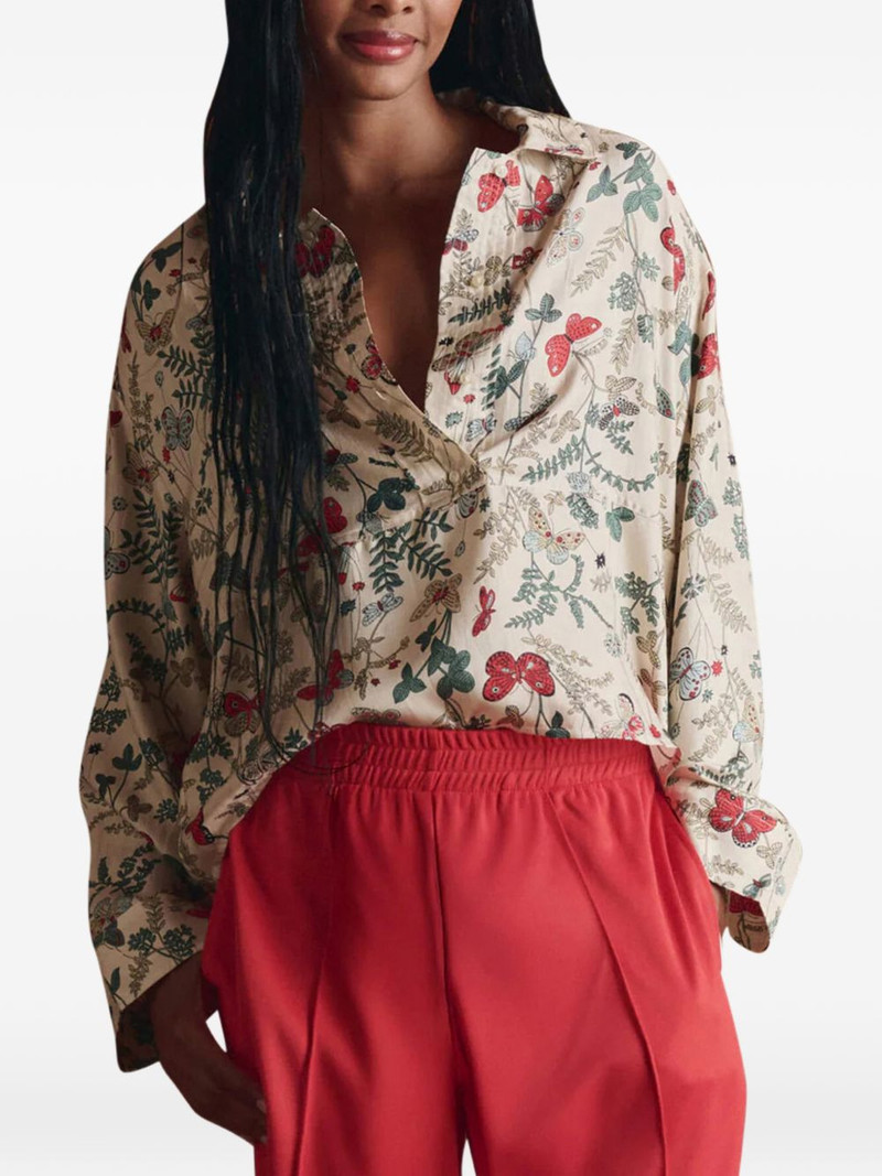 THE GREAT. The Meadow floral top outlook