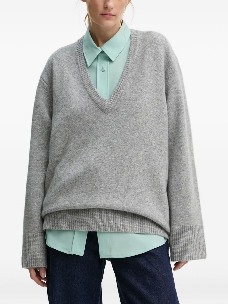 V-neck ribbed sweater 1