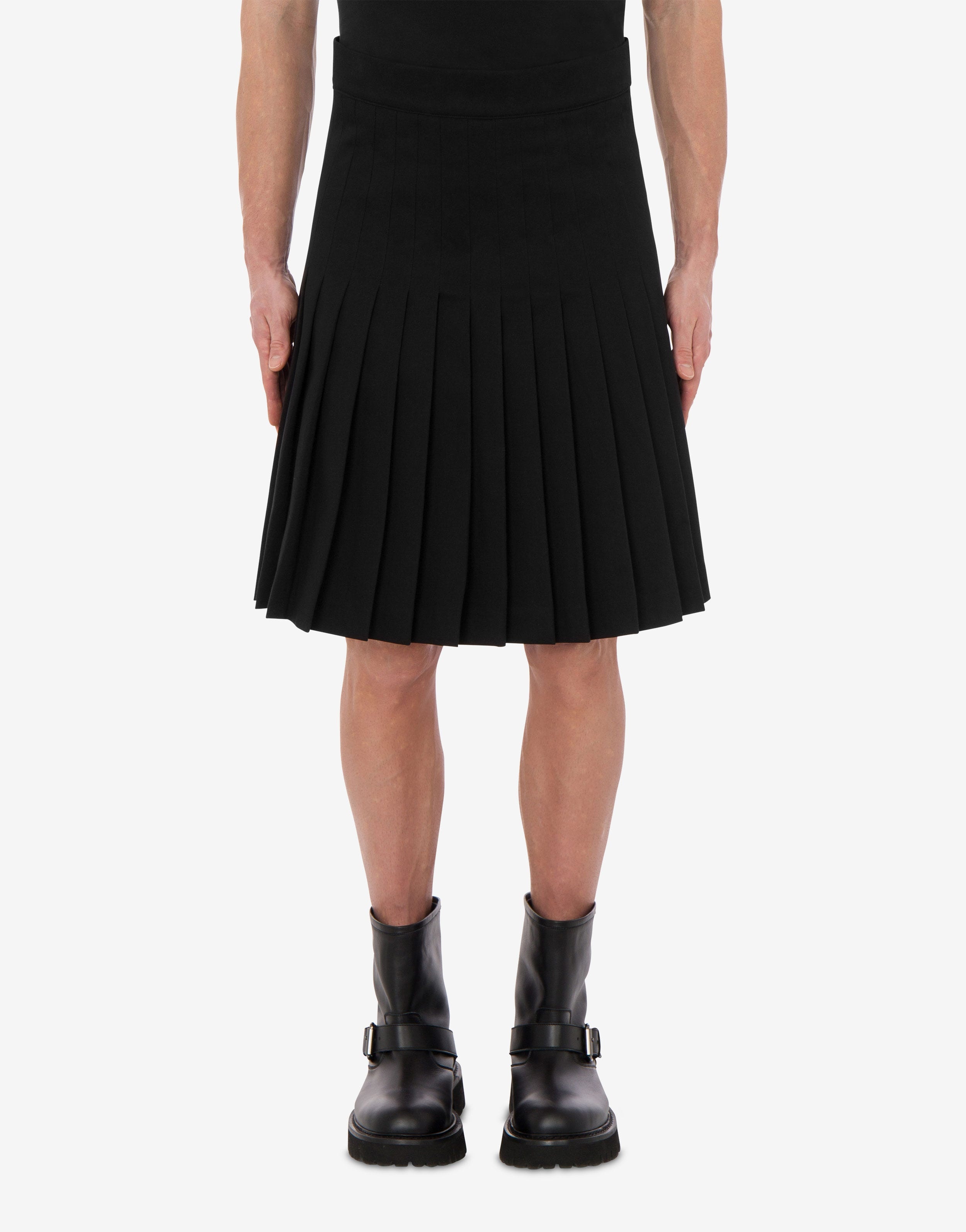 STRETCH GABARDINE PLEATED SKIRT - 3