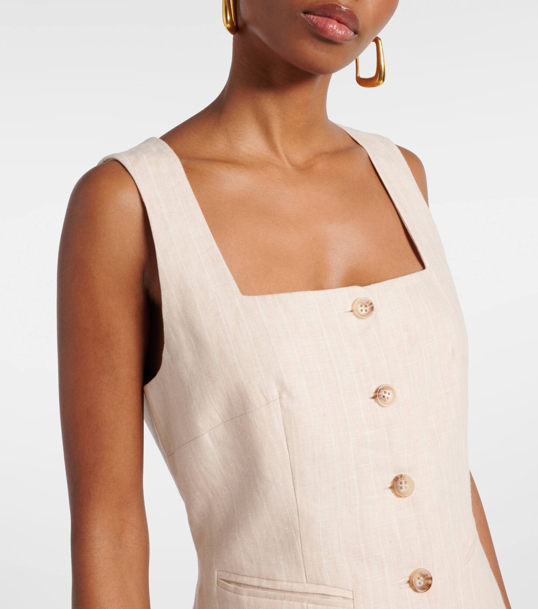 Lucille pinstripe linen vest - 4
