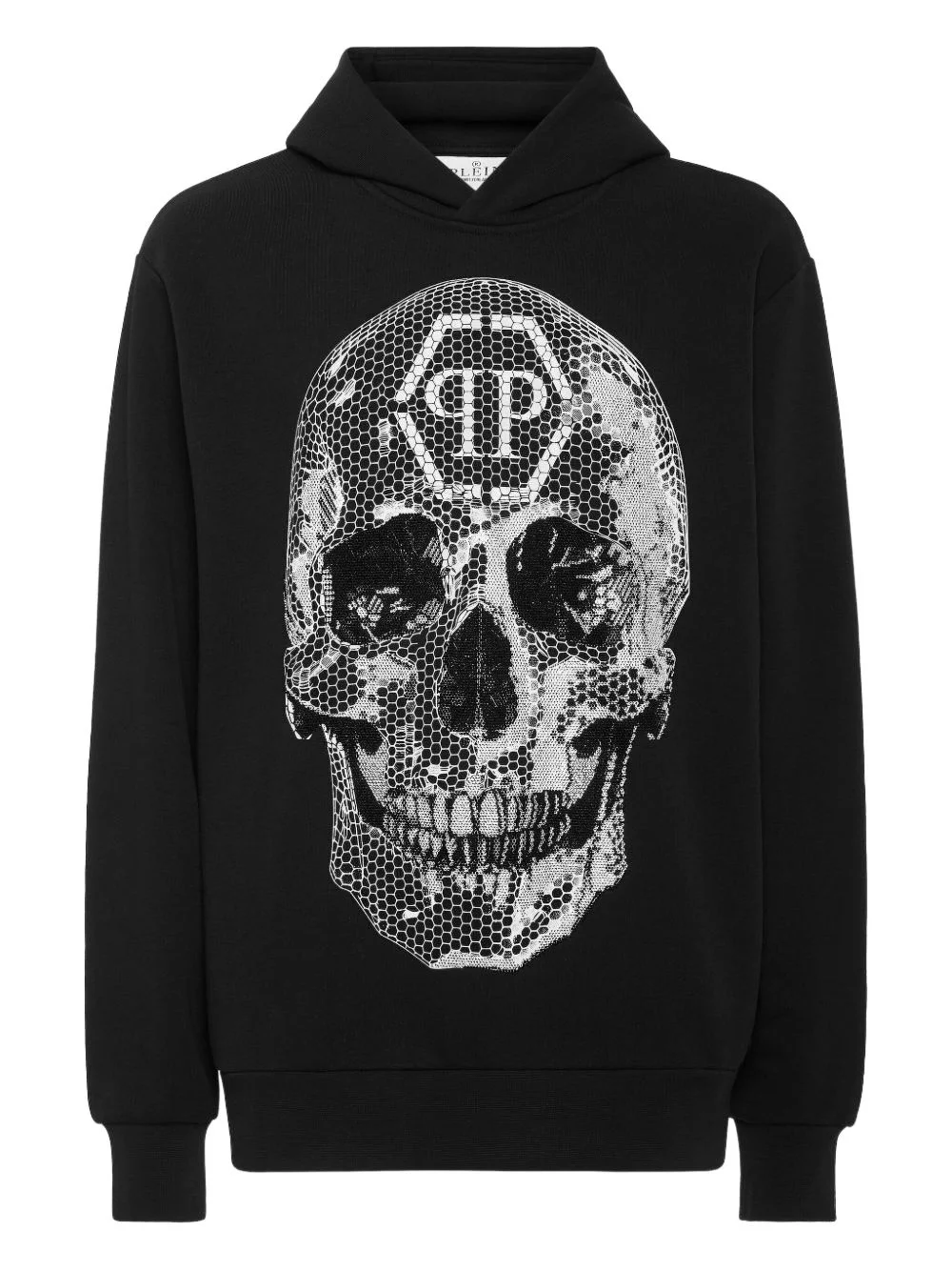 skull-rhinestone hoodie - 1