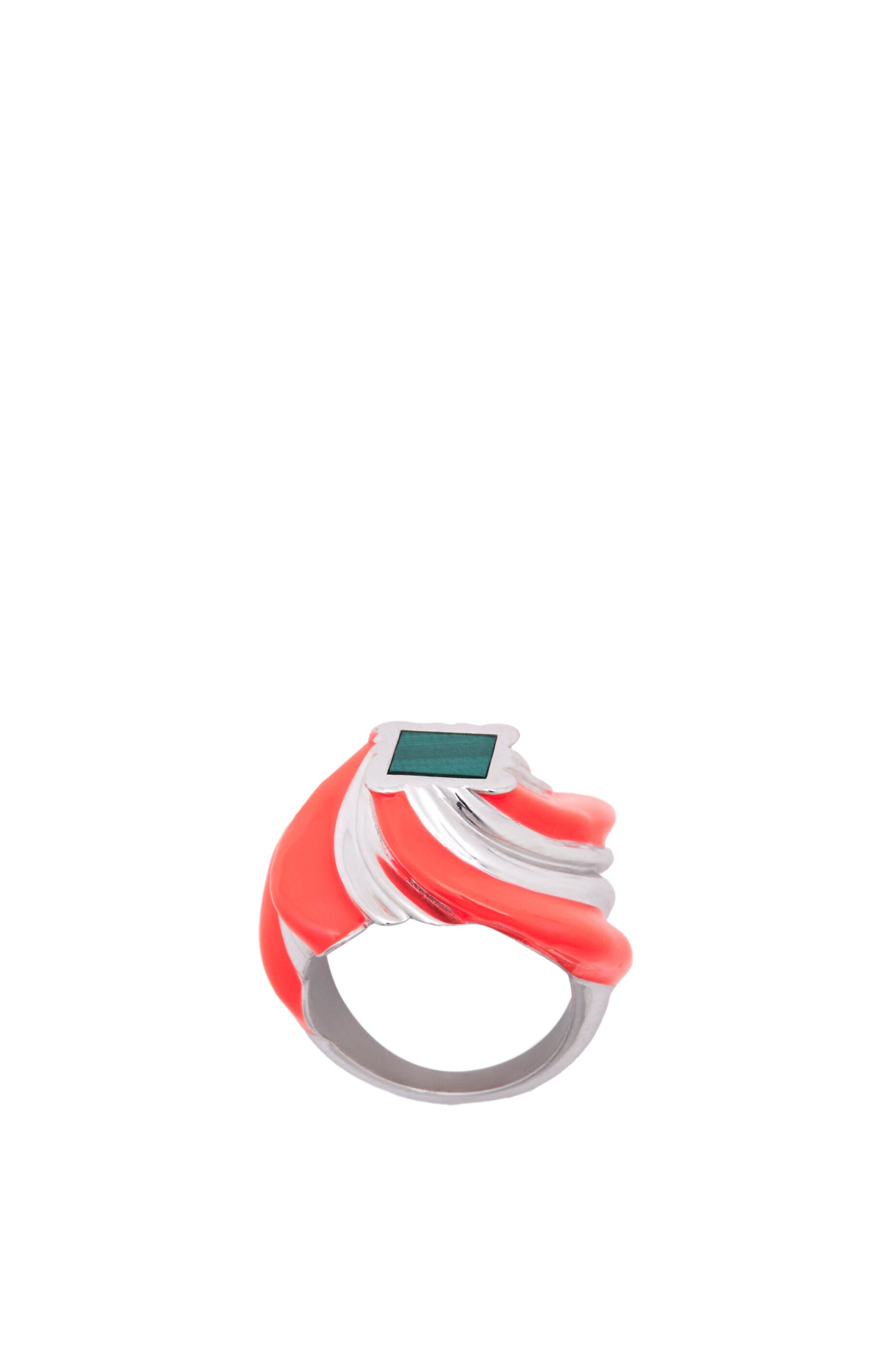 Twisted Anagram ring in sterling silver and enamel - 3